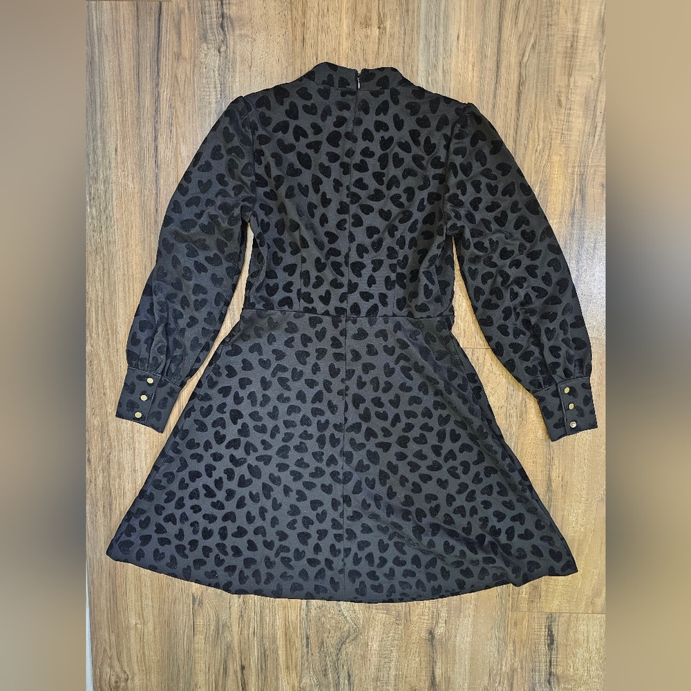 New Ann Taylor Heart Velvet Mock Neck Flare Dress - Picture 6 of 14